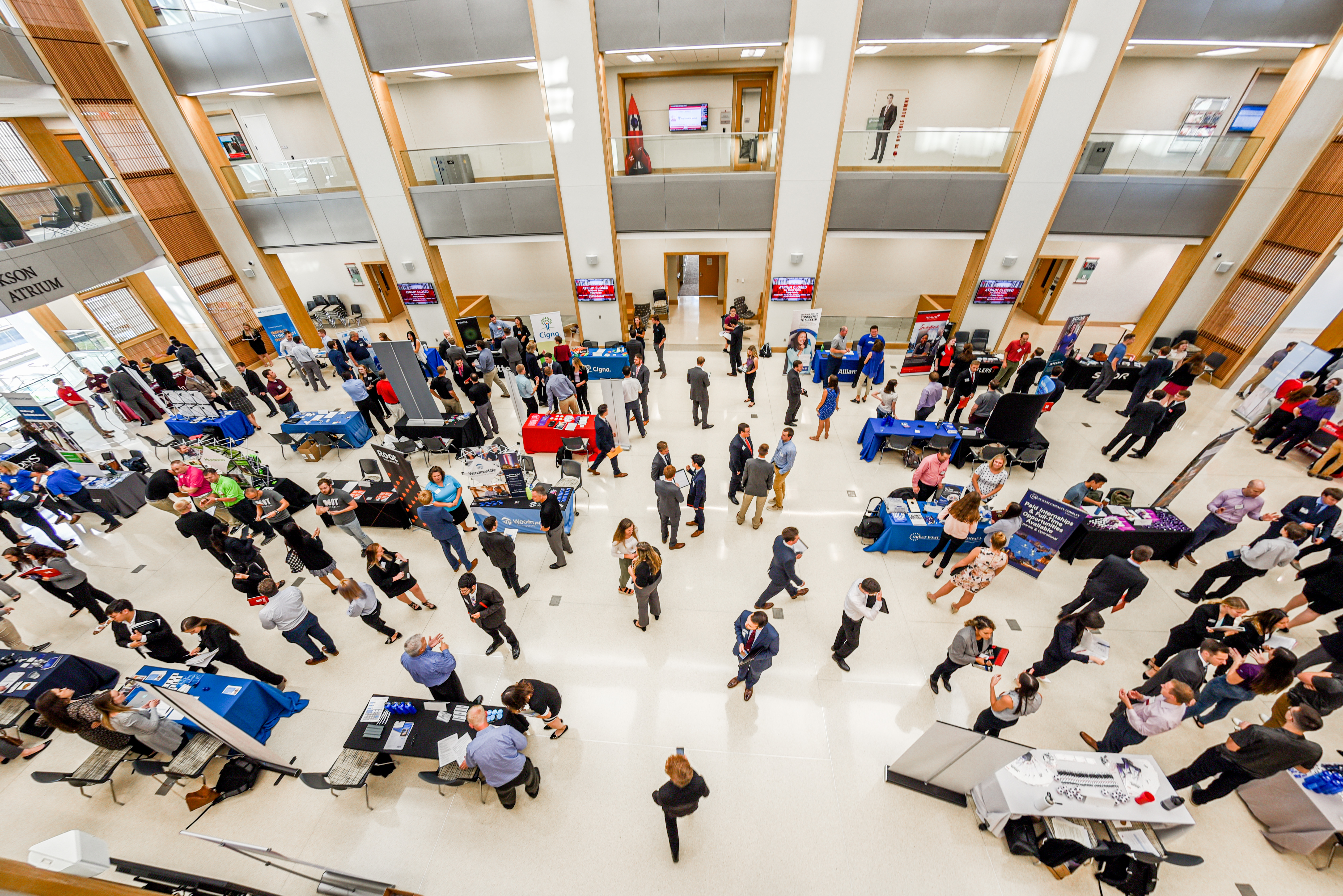 Areial view of a career fair