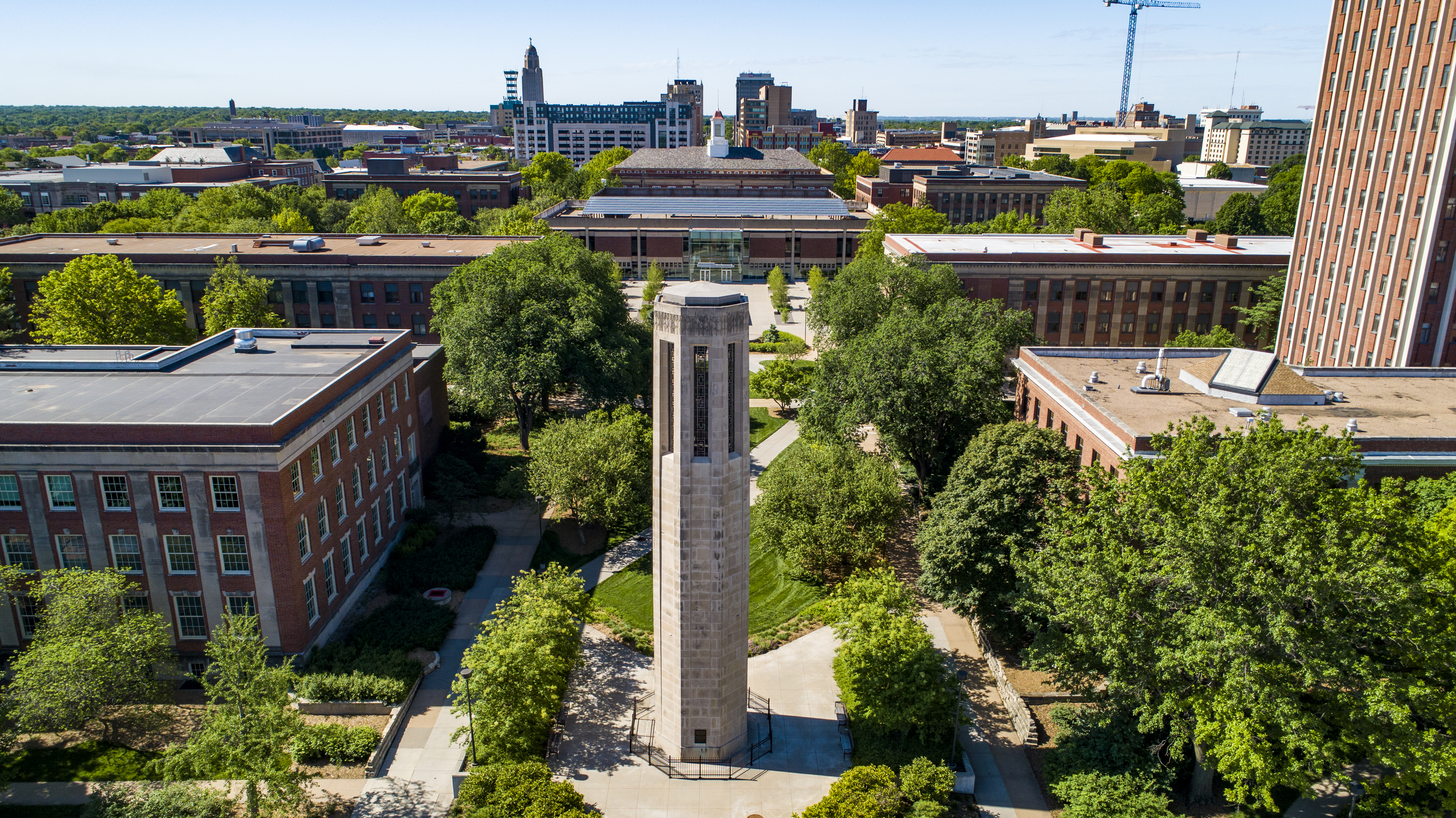 aerial photo of campus