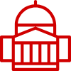 Red Government Building 100pt Icon