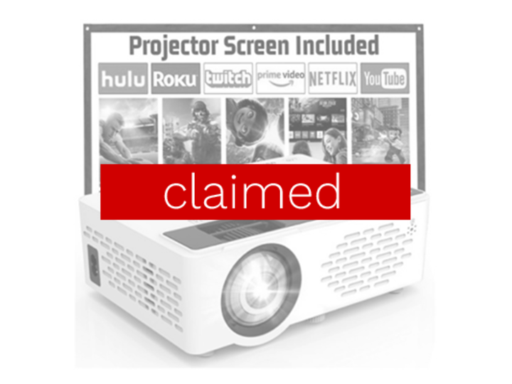 a projector greyed out with the word claimed over top