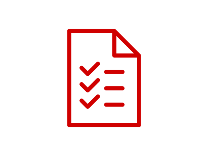 red checklist icon
